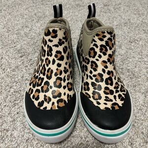 Leopard Print Ankle Gator Boots